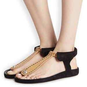 ISABEL MARANT Leather Suede Lapsy Eyelet Sandal 36
